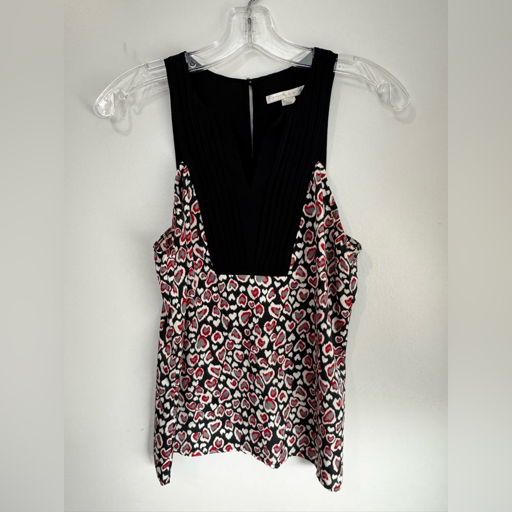 Cooper & Ella Pleated Leopard Print Racerback Top – Size Small